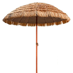 Sombrilla de rafia paja para jardin playa terraza parasol solar